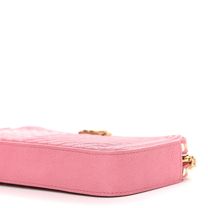 Chanel Caviar Chevron Small Boy Clutch With Chain Pink 10 of 11