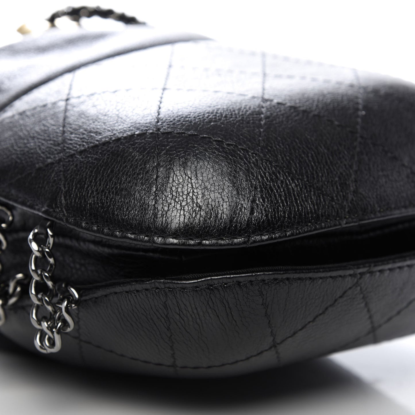 Calfskin Quilted Small Gabrielle Bucket Black