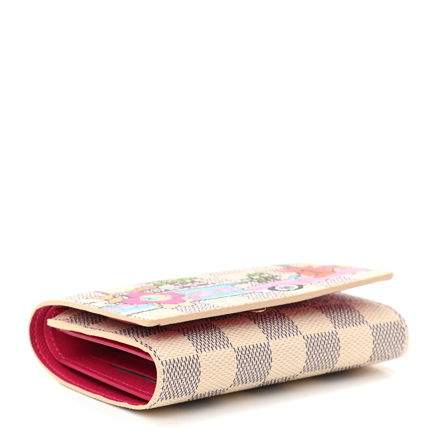 Louis Vuitton Damier Azur 2021 Christmas Animation Hollywood Victorine Wallet Fuchsia 4 of 6