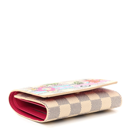 Louis Vuitton Damier Azur 2021 Christmas Animation Hollywood Victorine Wallet Fuchsia 4 of 6