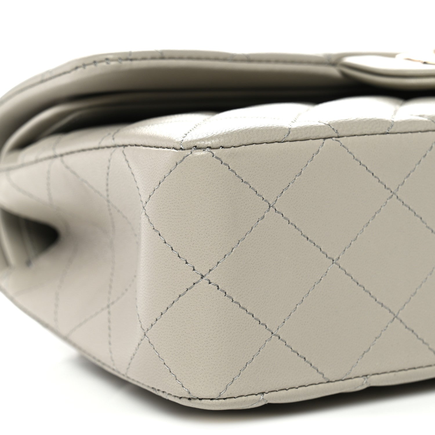 Chanel Lambskin Quilted Small Double Flap Grey 9 of 11