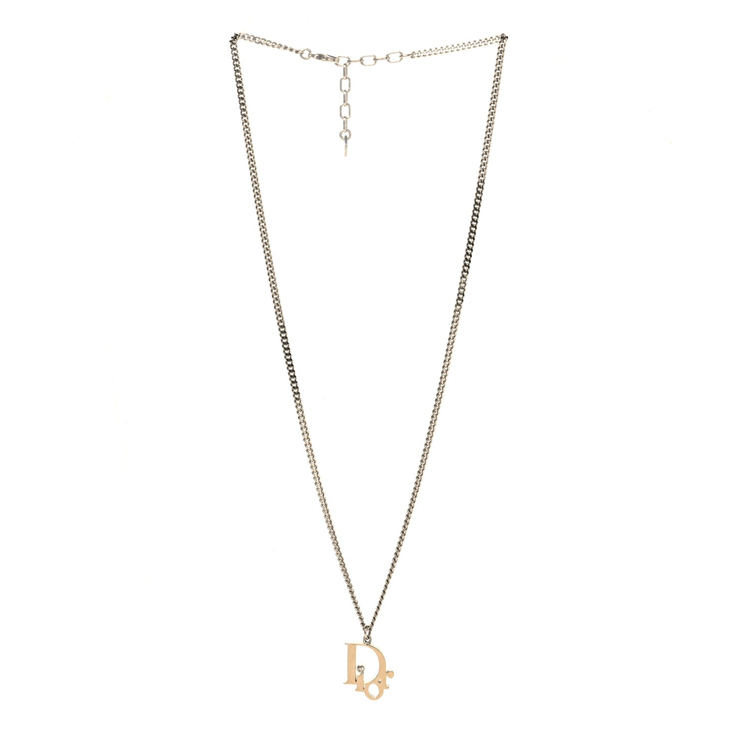 Oblique Pendant Necklace Silver Gold