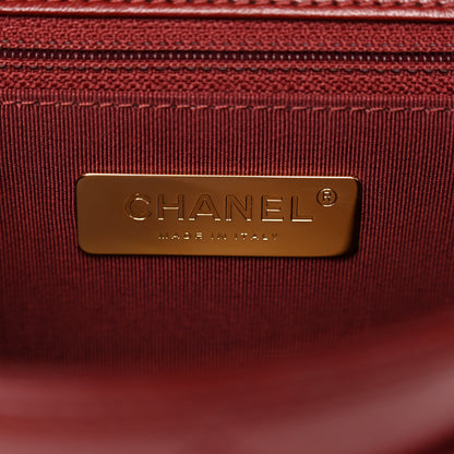 Chanel Lambskin Quilted Chain Infinity Top Handle Flap Burgundy 7 of 11