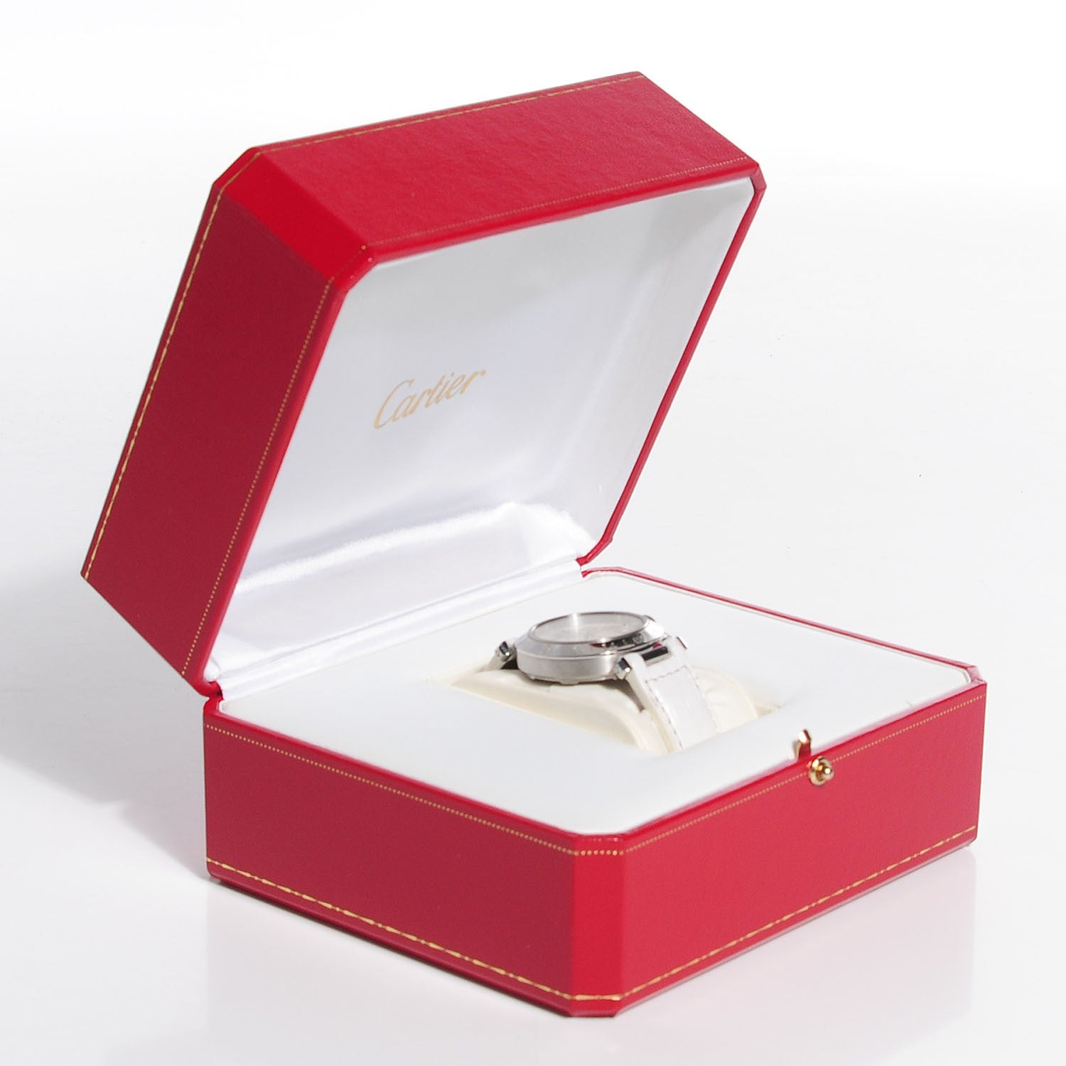 Cartier Stainless Steel Alligator Mother of Pearl 35mm Pasha C Automatic Watch 8 of 8