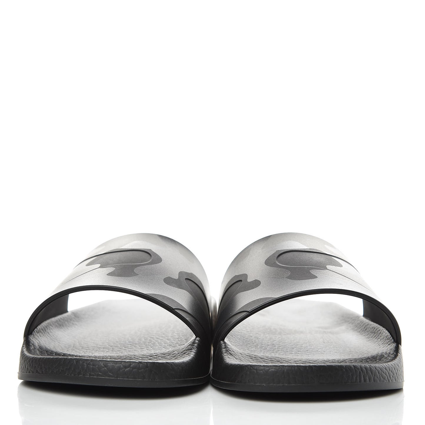 Rubber Camo Slide Sandals 40 Black
