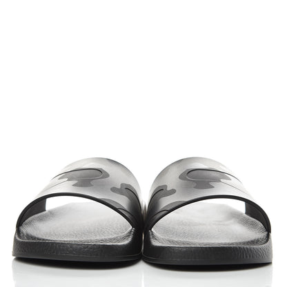 Valentino Garavani Rubber Camo Slide Sandals 40 Black 2 of 8