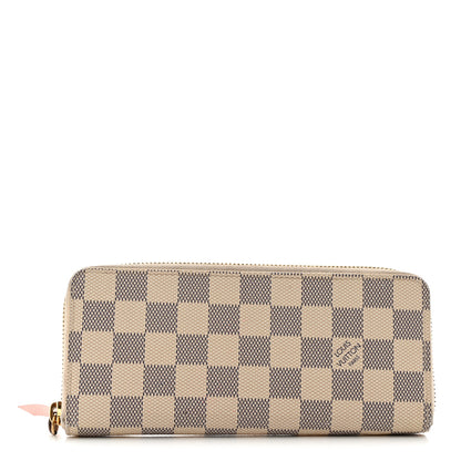 Louis Vuitton Damier Azur Clemence Wallet Rose Ballerine 1 of 7