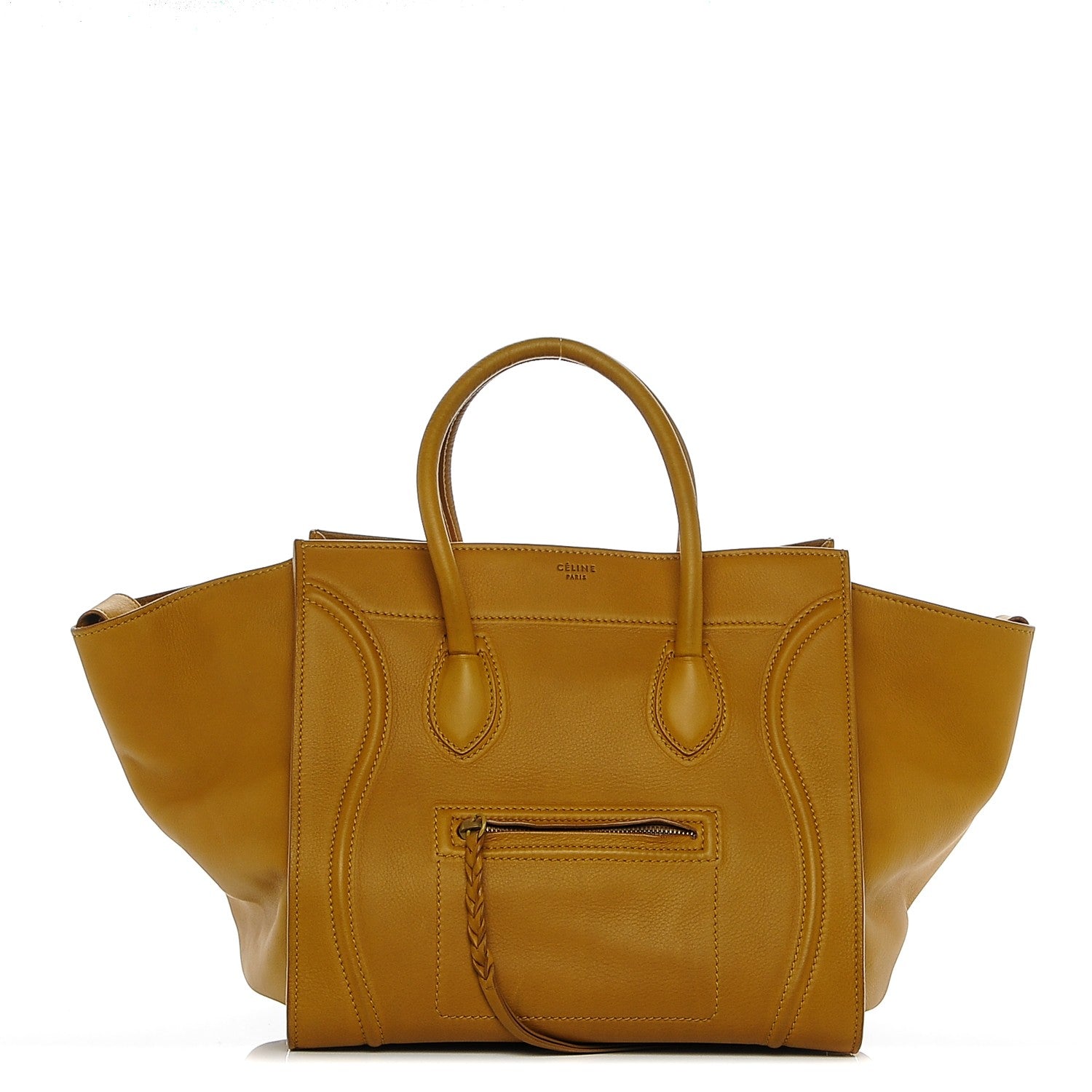 Celine Supple Calfskin Medium Phantom Luggage Curry 1 of 9