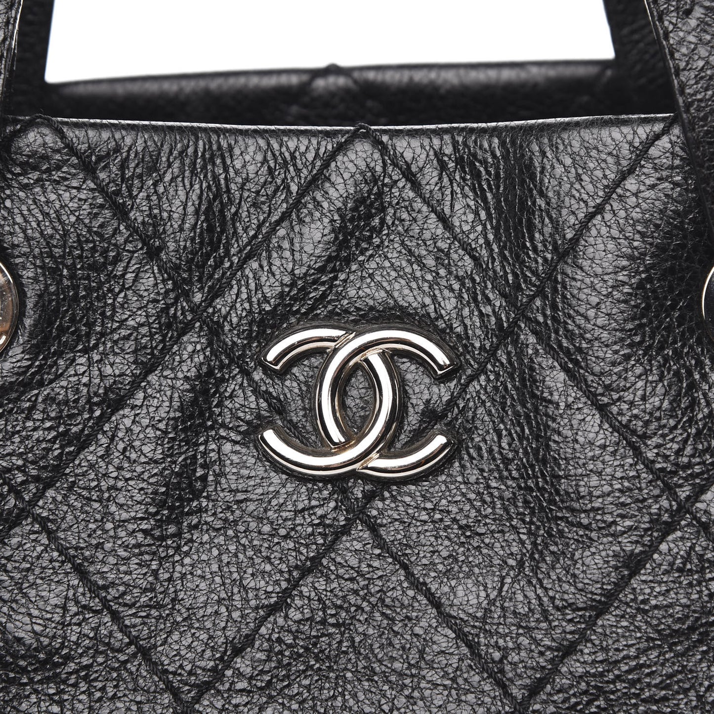 Glazed Calfskin Large On The Road Tote Black