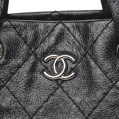 Chanel Glazed Calfskin Large On The Road Tote Black 13 of 14