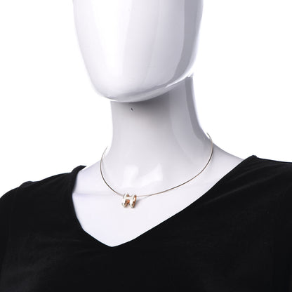 Hermes Lacquered Rose Gold Pop H Pendant Necklace Ecru 2 of 7