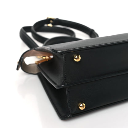 Fendi Vitello Seta Nappa Bi-Color Small Peekaboo I SEE U Satchel Black Light Rose Tortora 8 of 12