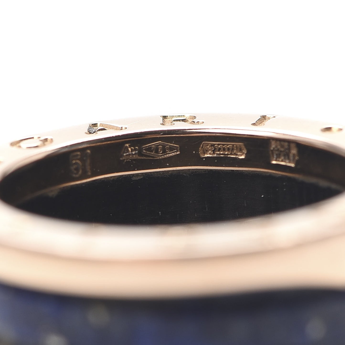 18K Rose Gold Lapis Lazuli B.Zero1 Four-Band Ring 50 5.5