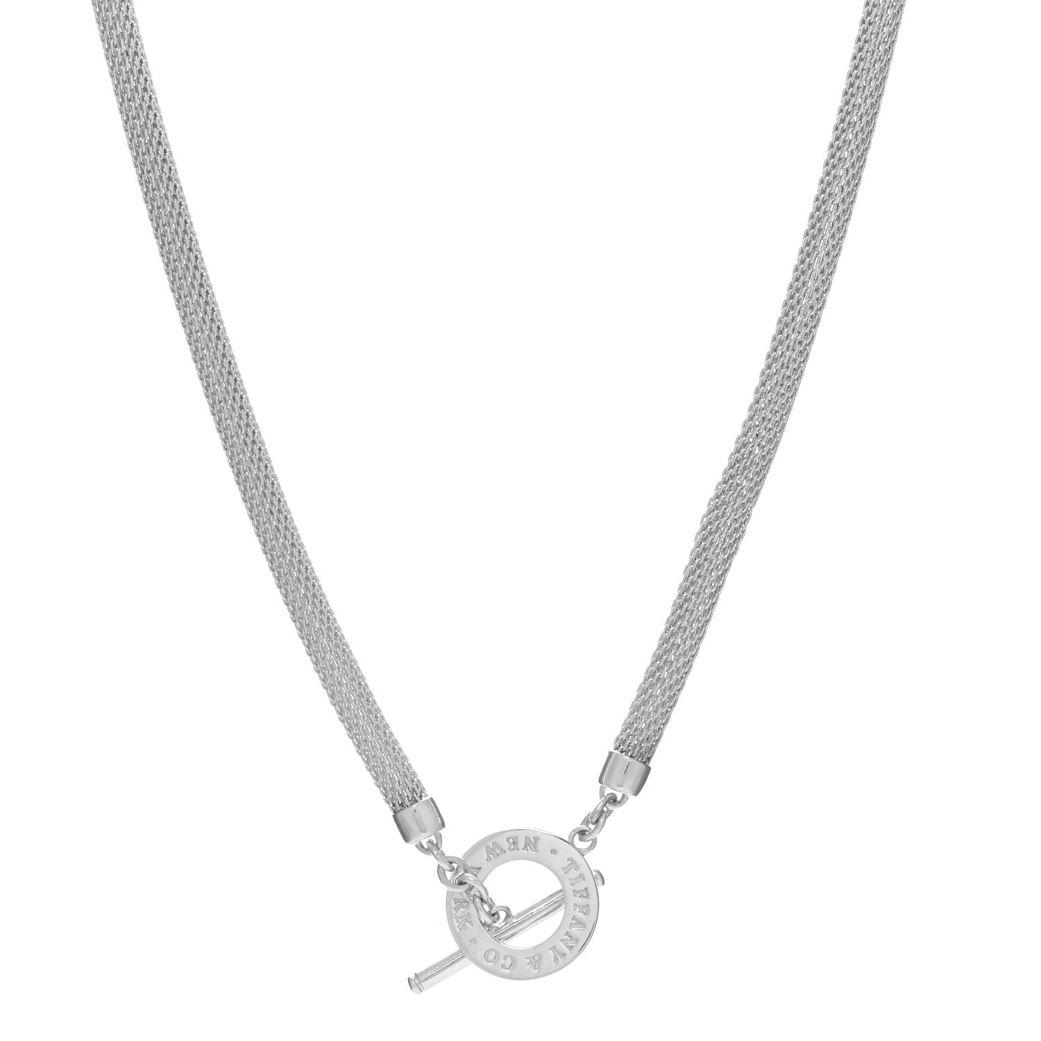 Tiffany Sterling Silver Somerset Mesh Toggle Necklace 1 of 4