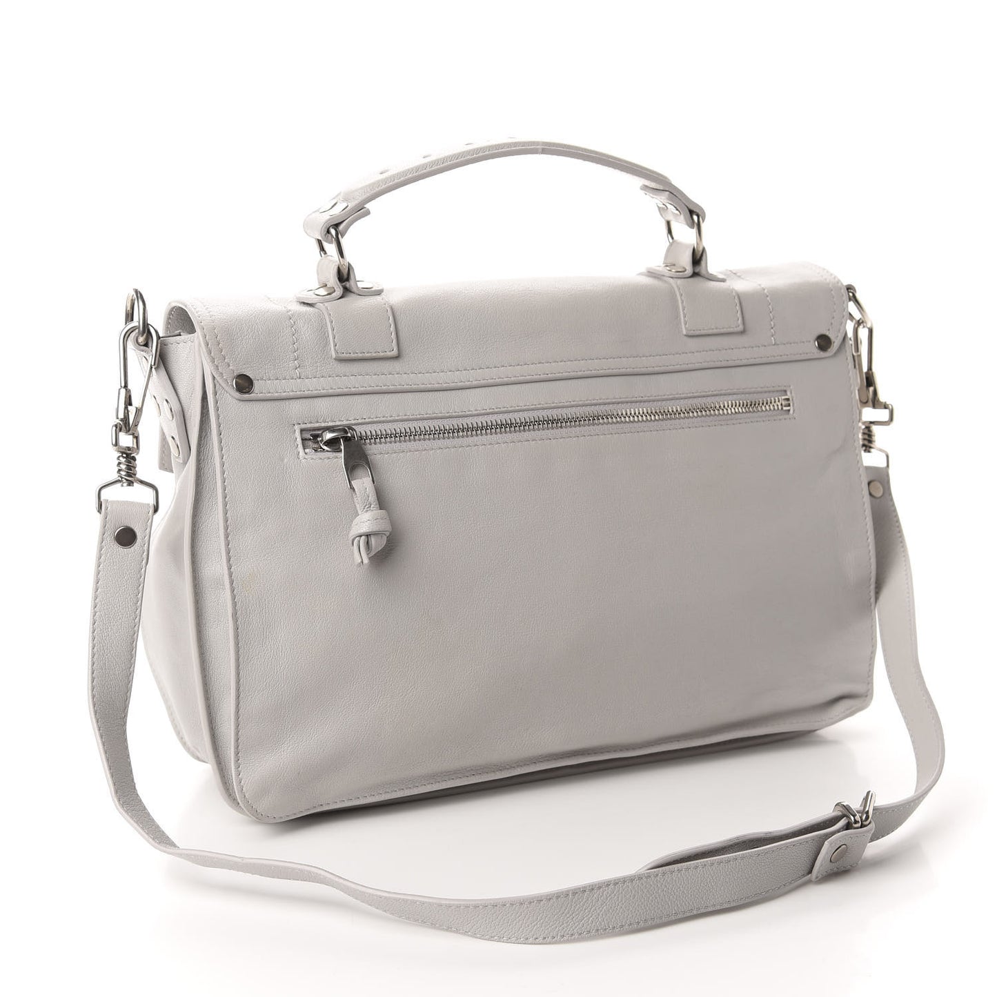 Lambskin Medium PS1 Satchel Pale Steel