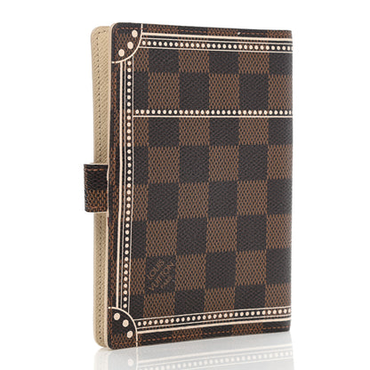 Louis Vuitton Damier Ebene Trunk Small Ring Agenda Cover White 3 of 8