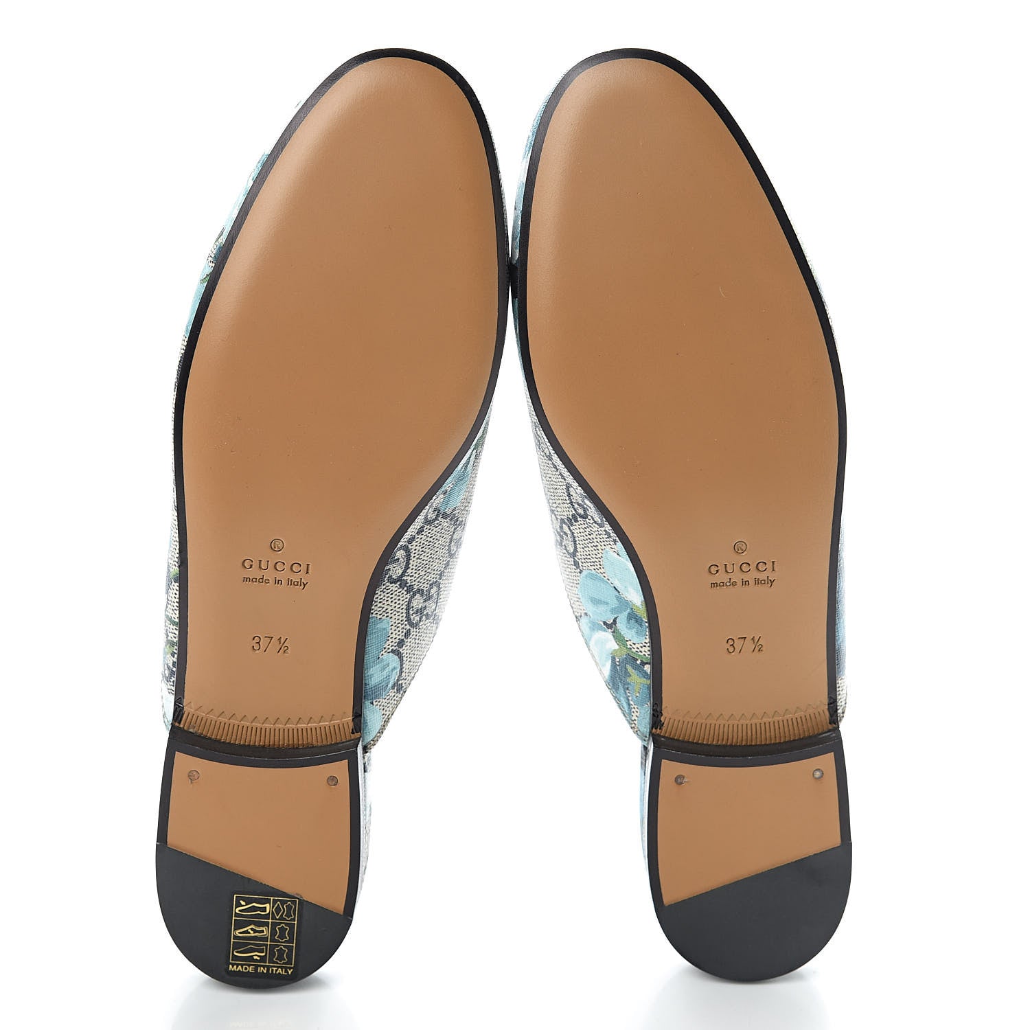 Gucci GG Supreme Monogram Blooms Womens Princetown Slippers 37.5 Beige Blue Navy Hibiscus Red 8 of 9