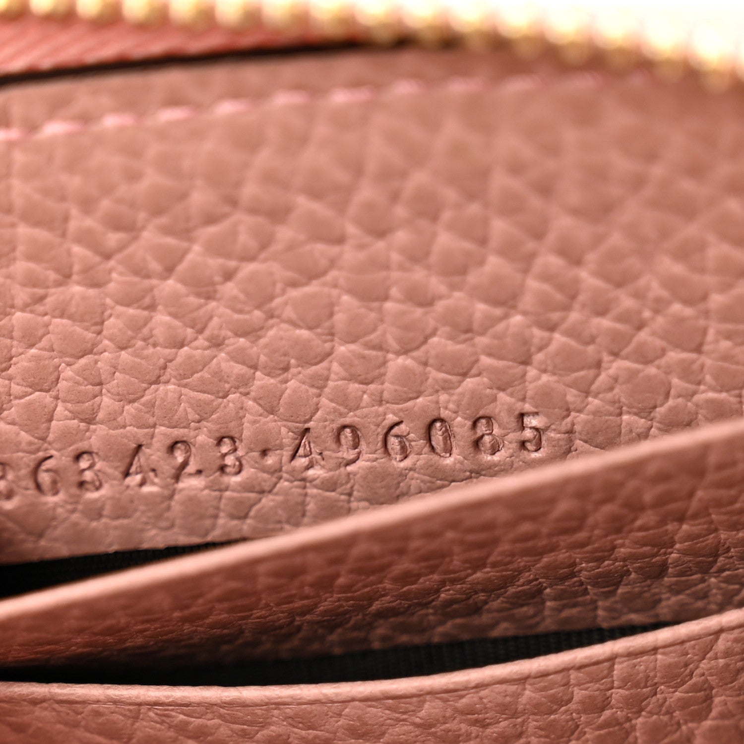 Gucci Monogram Dollar Calfskin Zip Around Wallet Beige Ebony Soft Pink 8 of 9