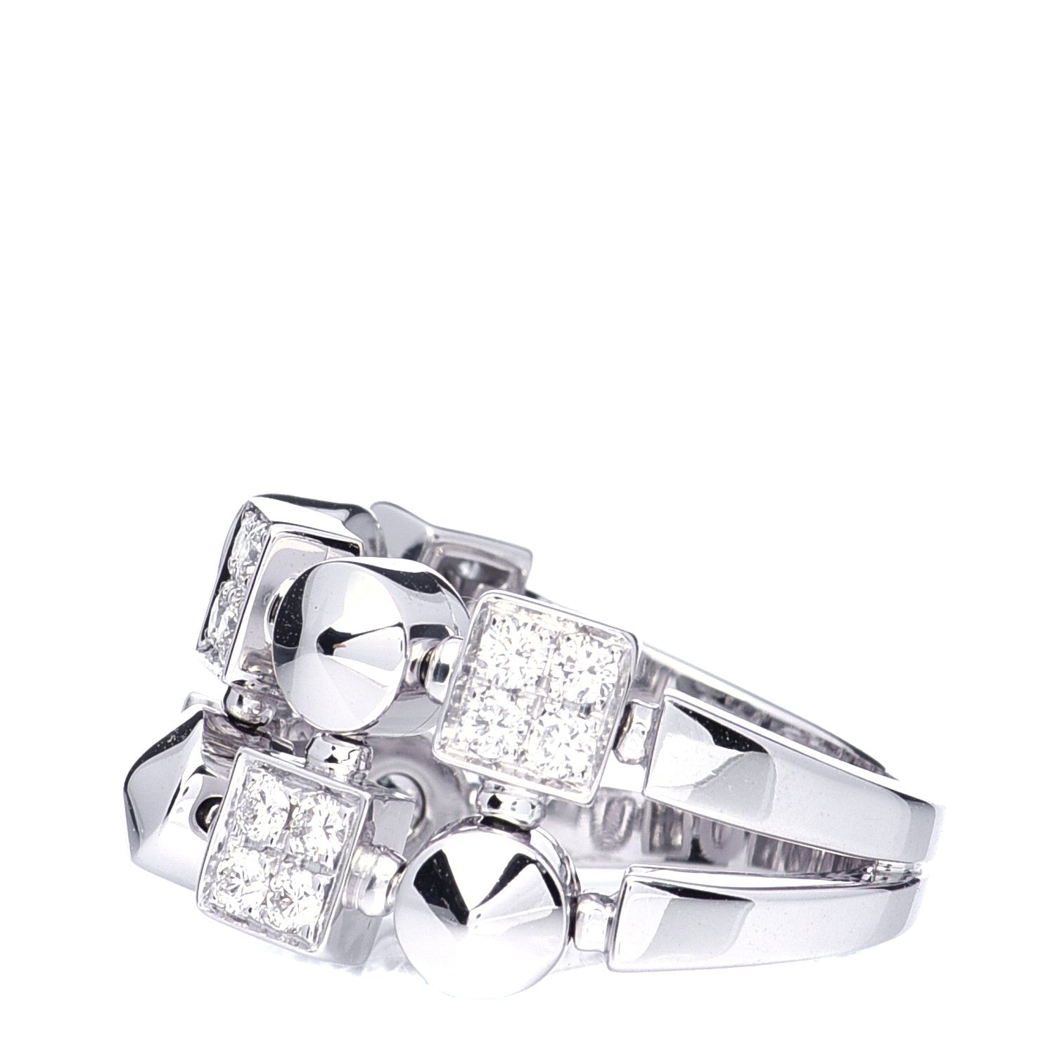 Bulgari 18K White Gold Diamond Lucia Ring 48 4.25 4 of 6