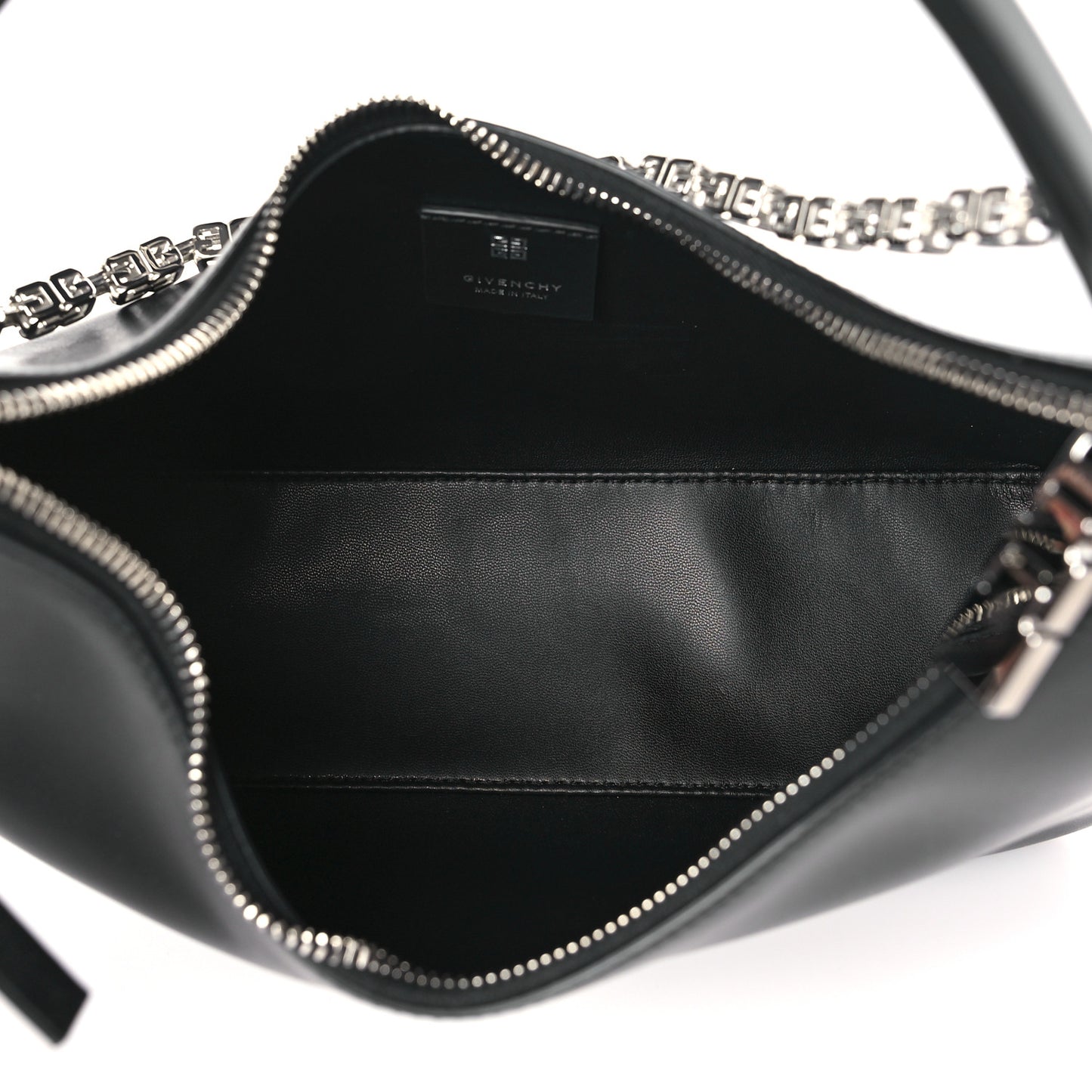 Smooth Calfskin Small Moon Cut Out Shoulder Bag Black