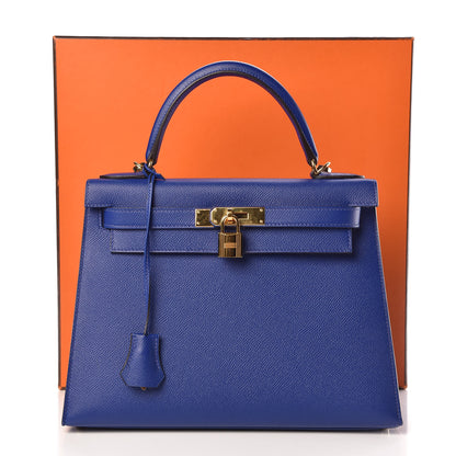 Hermes Epsom Kelly Sellier 28 Bleu Electrique 33 of 33