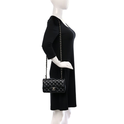 Chanel Lambskin Quilted Mini Rectangular Flap Black 2 of 10