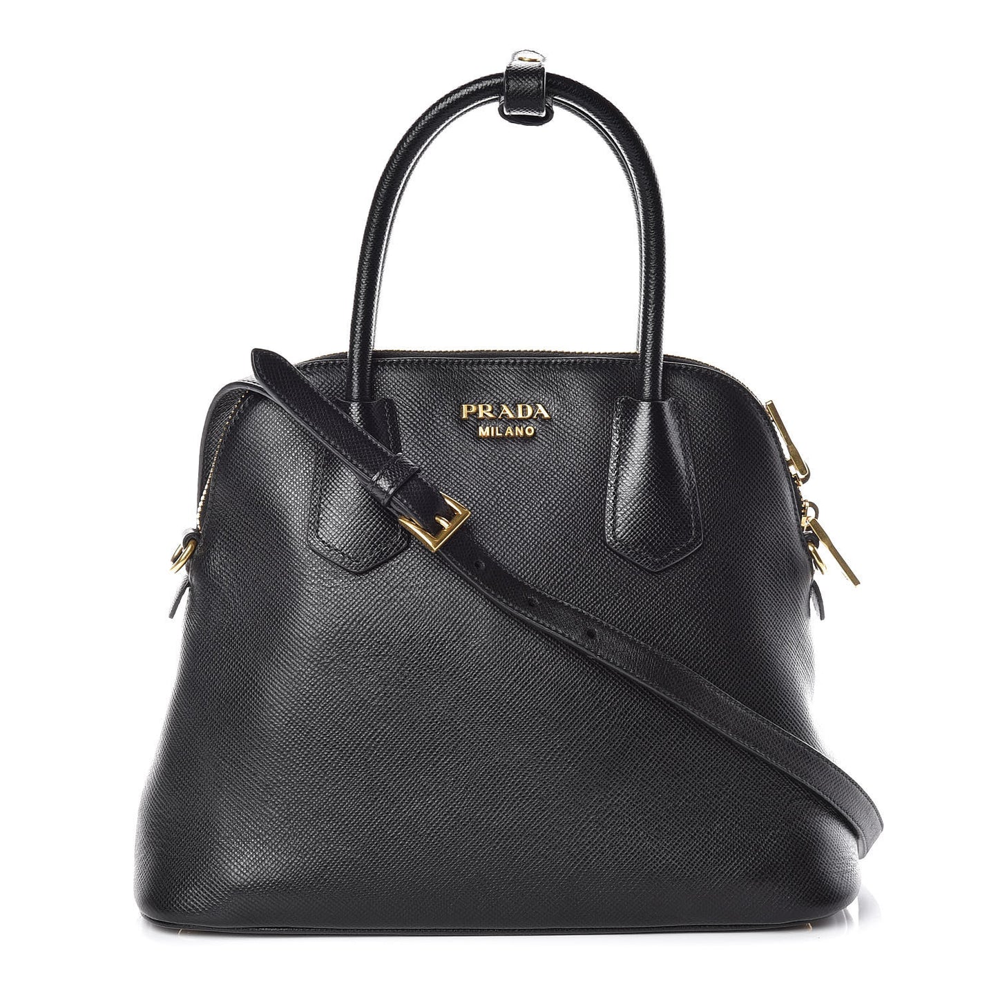 Saffiano Cuir Bauletto Nero Black