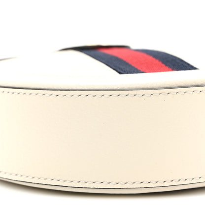 Gucci Textured Calfskin Web Mini Ophidia Round Shoulder Bag Mystic White 8 of 9