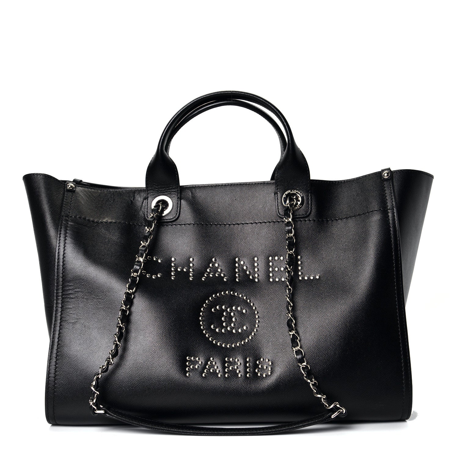 Chanel Caviar Large Studded Deauville Tote Black 1 of 4