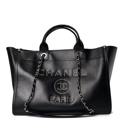 Chanel Caviar Large Studded Deauville Tote Black 1 of 4
