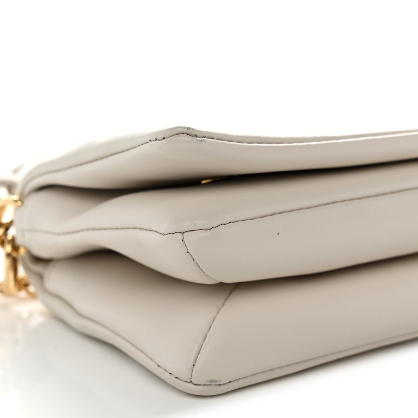 Lambskin Embossed Monogram Pochette Coussin Crossbody Cream