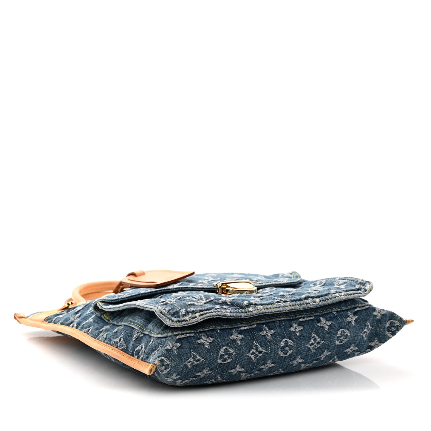 Monogram Denim Sac Plat Blue