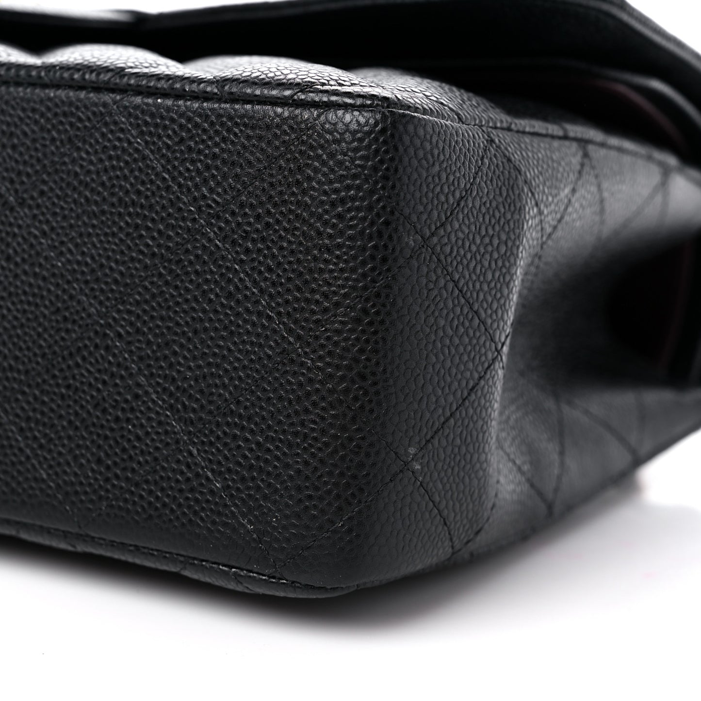 Caviar Quilted Jumbo Double Flap Black
