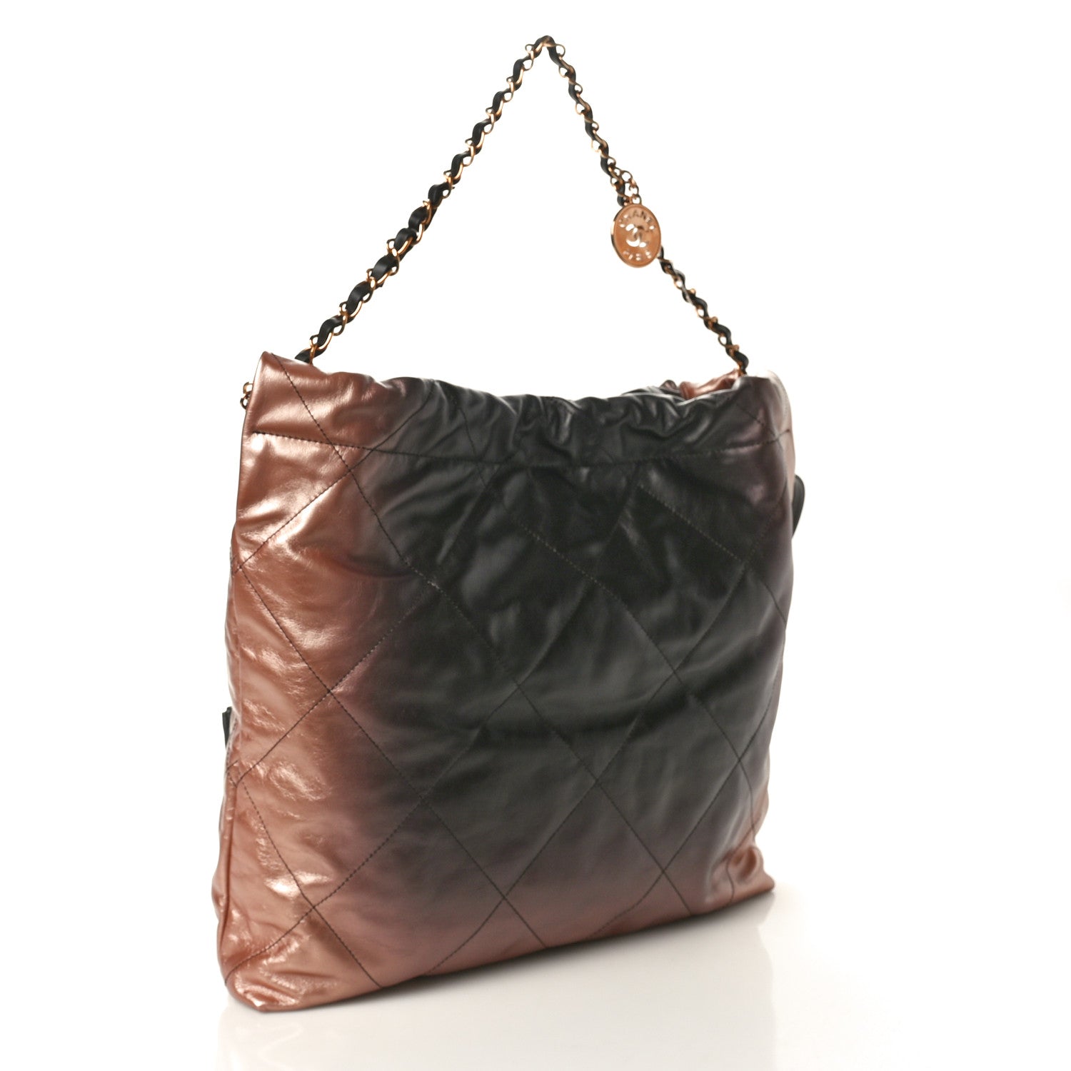 Chanel Metallic Shaded Calfskin Quilted Chanel 22 Bronze Black 4 of 10