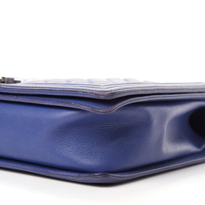 Chanel Grained Calfskin Quilted Large Boy Flap Blue 7 of 14