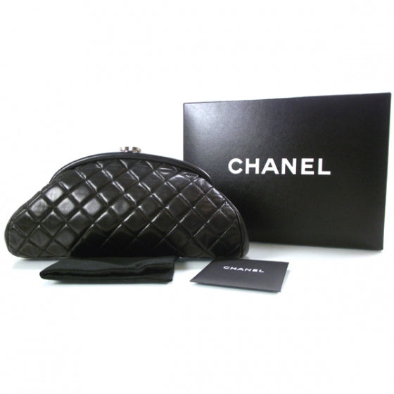 Lambskin Quilted Timeless Clutch Black