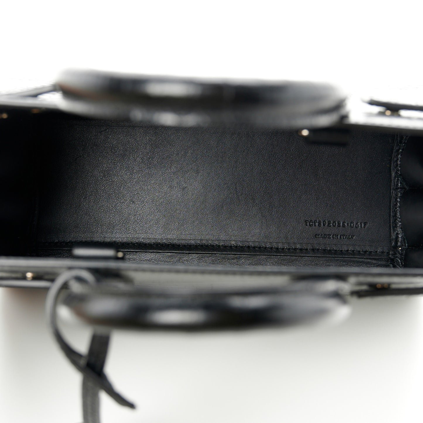 Calfskin Crocodile Embossed Nano Sac De Jour Black