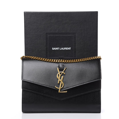 Saint Laurent Smooth Calfskin Monogram Sulpice Chain Wallet Black 9 of 9