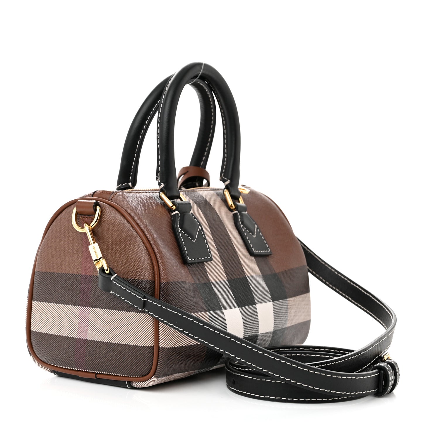 E-canvas Check Mini Bowling Bag Dark Birch Brown