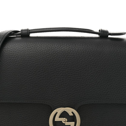 Gucci Dollar Calfskin Medium Interlocking G Top Handle Shoulder Bag Black 8 of 10