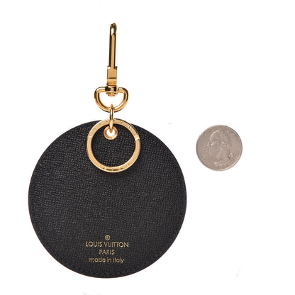 Louis Vuitton Calfskin Lace Flower Inlay Bag Charm Key Holder Navy Black 2 of 4