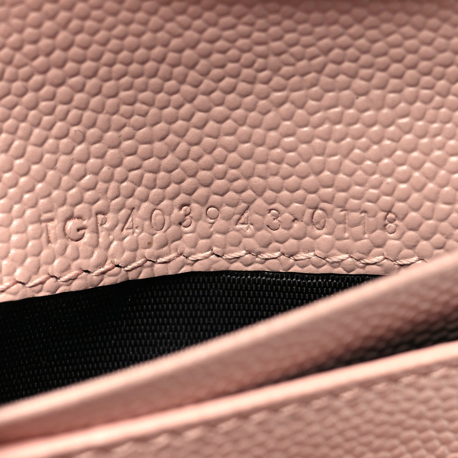 Saint Laurent Grain De Poudre Matelasse Chevron Monogram Compact Tri Fold Wallet Pale Pink 8 of 14