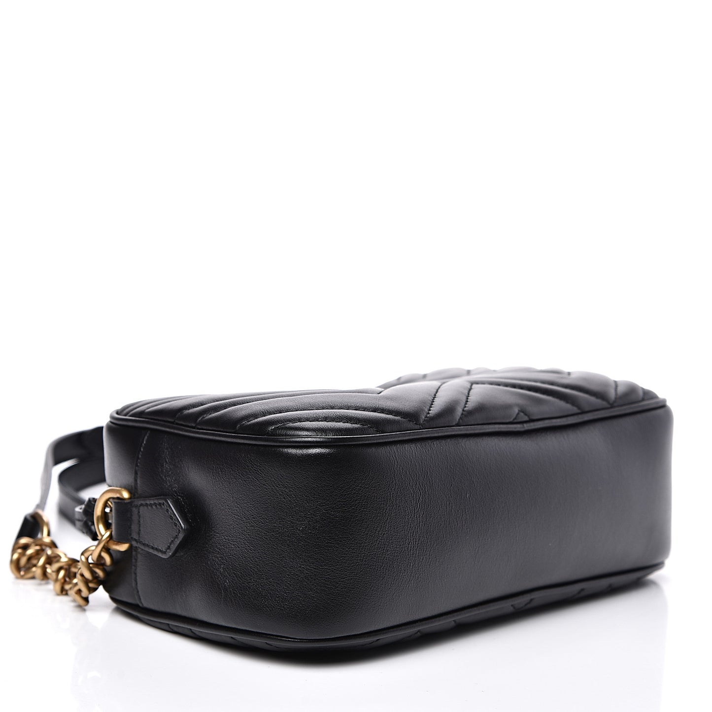 Calfskin Matelasse Small GG Marmont Chain Shoulder Bag Black