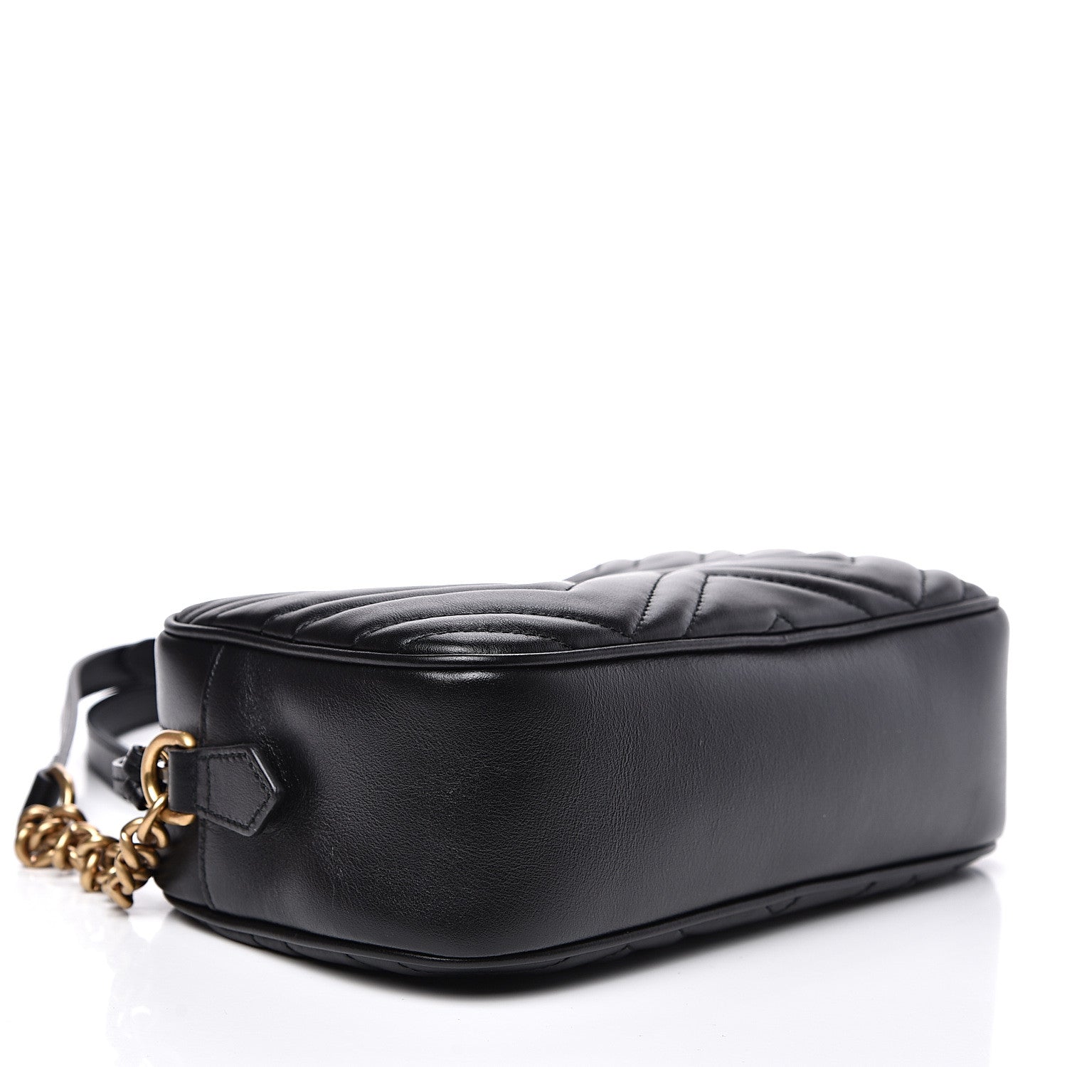 Gucci Calfskin Matelasse Small GG Marmont Chain Shoulder Bag Black 3 of 10