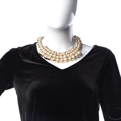 Louis Vuitton Pearl Speedy Plastron Necklace White Gold 2 of 6