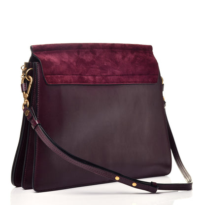 Chloe Calfskin Suede Studded Medium Faye Shoulder Bag Dark Purple 3 of 9