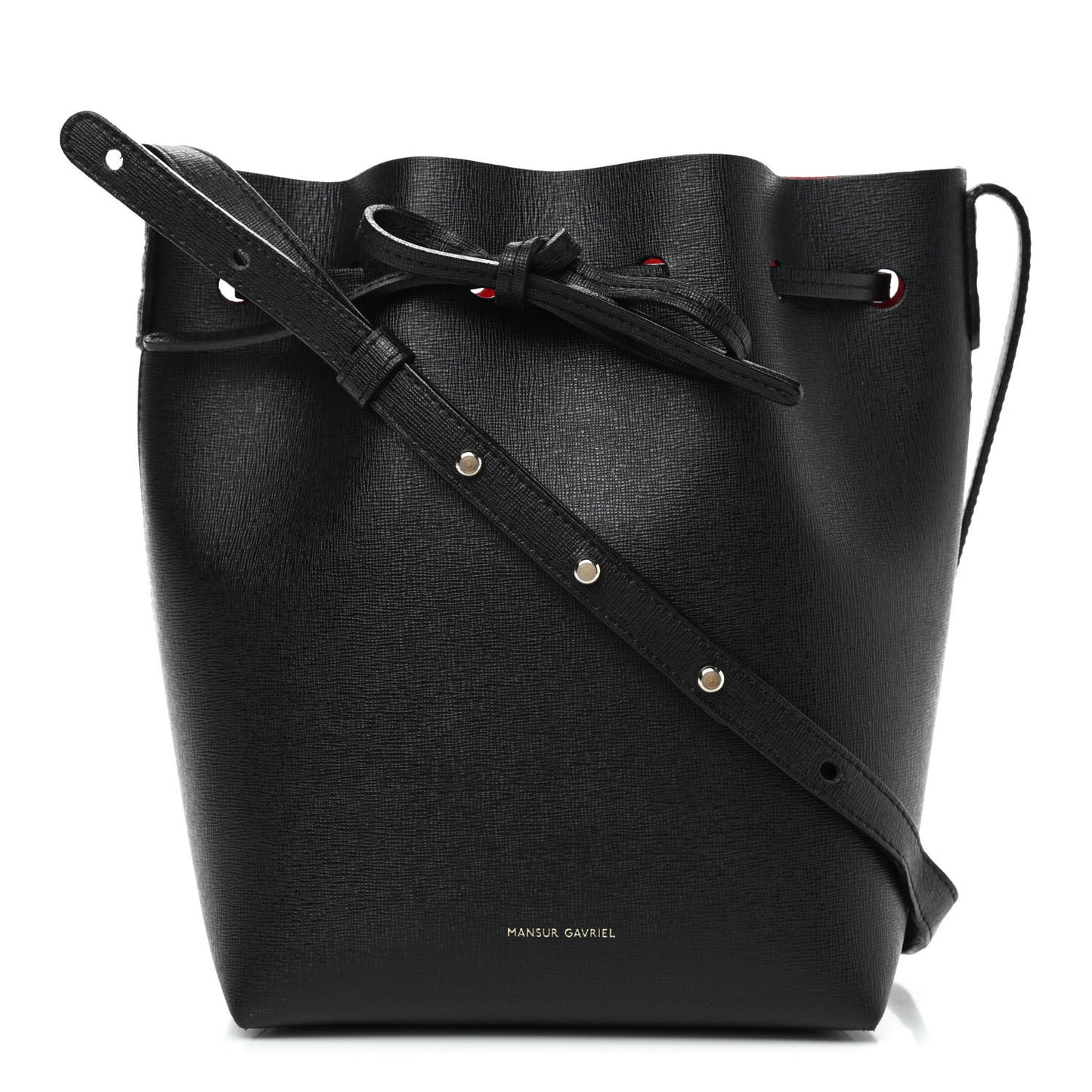 Saffiano Mini Bucket Bag Black Flamma
