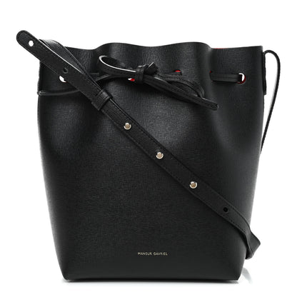 Mansur Gavriel Saffiano Mini Bucket Bag Black Flamma 1 of 9