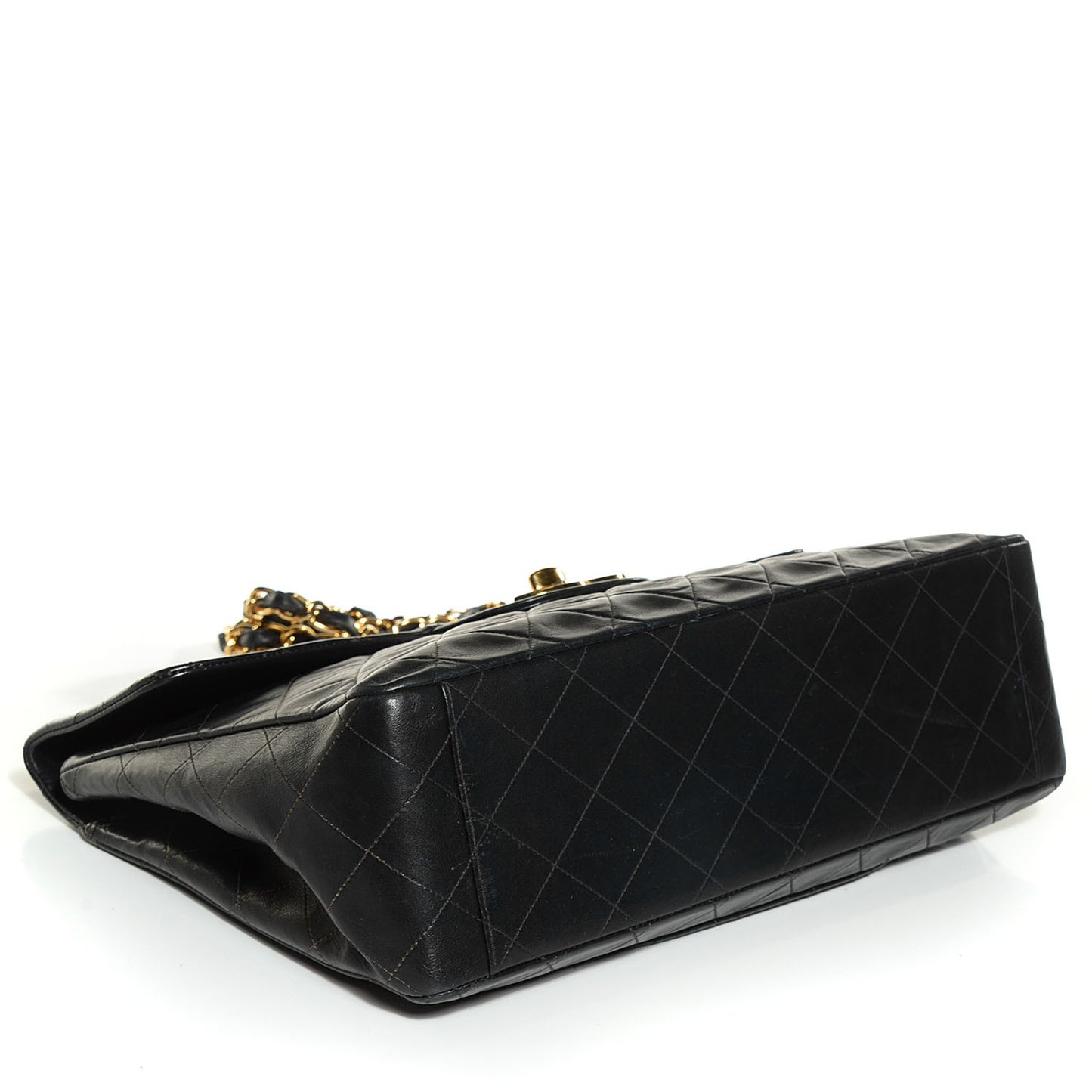 Lambskin Quilted XL Jumbo Flap Black