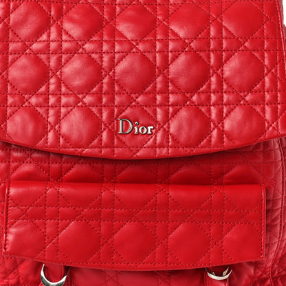 Christian Dior CHRISTIAN DIOR Lambskin Cannage Large Stardust Backpack Red 7 of 12